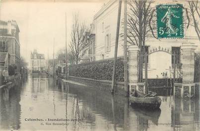 CPA FRANCE 92 " Colombes, rue Beauséjour " / INONDATION DE 1910