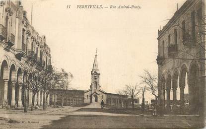 CPA TUNISIE "Ferryville, rue Amiral Ponty"