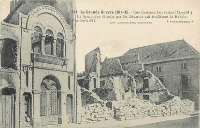 / CPA FRANCE 54 "Luneville, rue Castara" / GUERRE 1914-1915 / SYNAGOGUE