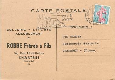 / CPSM FRANCE 28 "Chartres" / SELLERIE / CARTE PUBLICITAIRE