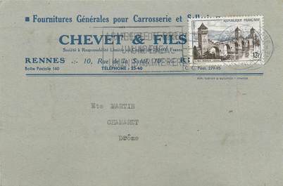 / CPSM FRANCE 35 "Rennes" / SELLERIE / FOURNITURE GENERALE POUR CARROSSERIE / CARTE PUBLICITAIRE