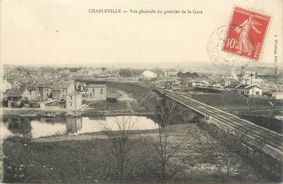CPA FRANCE 08 "Charleville, vue générale du quartier de la gare"