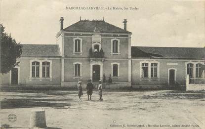 CPA FRANCE 16 "Marcillac Lanville, la mairie, les écoles"