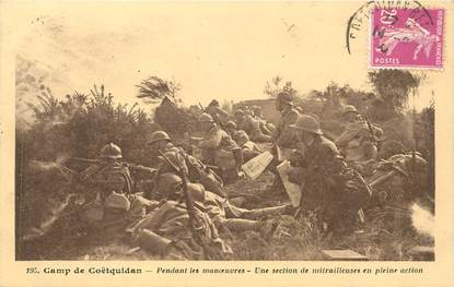 CPA FRANCE 56 "Camp de Coëtquidan, section de mitrailleuses"