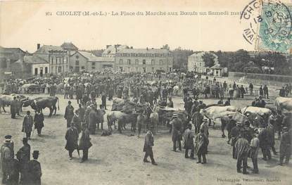 / CPA FRANCE 49 "Cholet, la place du marché aux boeufs"