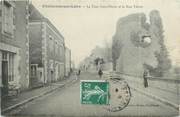 49 Maine Et Loire / CPA FRANCE 49 "Chalonnes sur Loir, la tour Saint Pierre et rue Thiers"