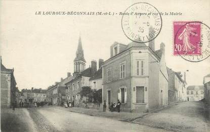 / CPA FRANCE 49 "Le Louroux Beconnais, route d'Angers et rue de la mairie"