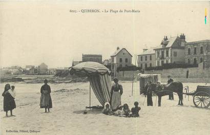 / CPA FRANCE 56 "Quiberon, la plage de Port Maria" / ATTELAGE