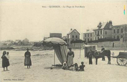 / CPA FRANCE 56 "Quiberon, la plage de Port Maria" / ATTELAGE