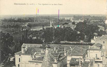 / CPA FRANCE 47 "Marmande, Vue générale et les deux ponts"