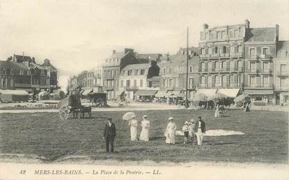 CPA FRANCE 80 "Mers les Bains, la place de la Prairie"