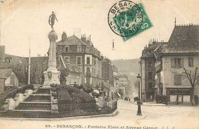 CPA FRANCE 25 "Besançon, Fontaine Flore et avenue Carnot"