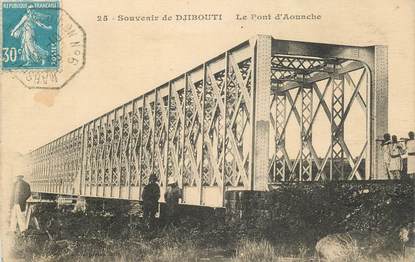 CPA DJIBOUTI "Le Pont d'Aouache" / CACHET AMBULANT MARITIME AU RECTO / PHILATÉLIE 