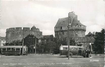 CPSM FRANCE 35 "Saint Malo, le chateau" / BUS TRAMWAY