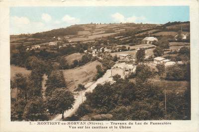 / CPA FRANCE 58 "Montigny en Morvan, travaux du Lac de Pannecière"