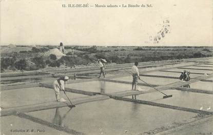 / CPA FRANCE 17 "Saint Martin de Ré, marais salants, la récolte du sel"