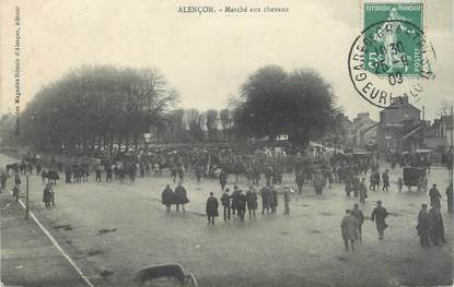 / CPA FRANCE 61 "Alençon, marché aux chevaux"