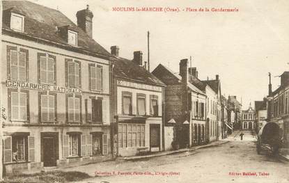 / CPA FRANCE 61 "Moulins la Marche, place de la gendarmerie"