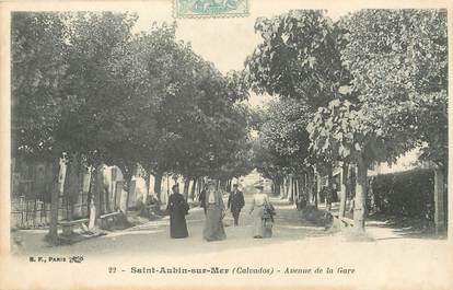 / CPA FRANCE 14 "Saint Aubin sur Mer, avenue de la gare"