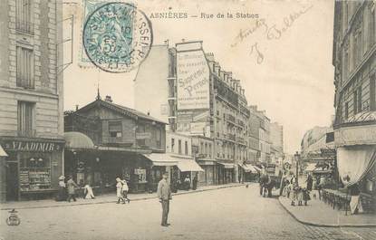 CPA FRANCE 92 " Asnières, rue de la station "