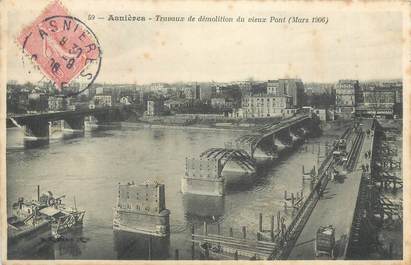 CPA FRANCE 92 " Asnières, travaux de démolition du vieux port "