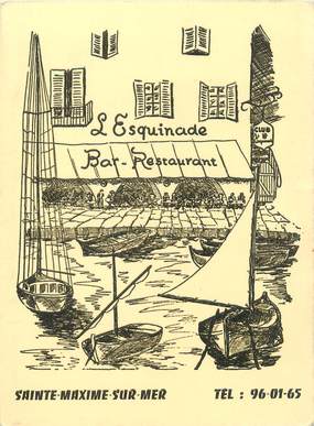 / CPA FRANCE 83 "Saint Maximin sur Mer, Bar restaurant l'esquinade"