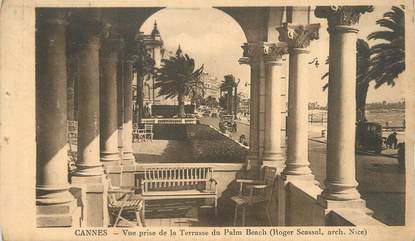 / CPA FRANCE 06 "Cannes, vue prise de la terrasse du Palm Beach"