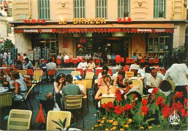 / CPSM FRANCE 06 "Menton, bar tabac le Brazza"