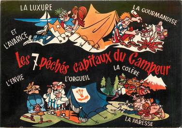 CPSM CAMPING "Les 7 Péchés capitaux du campeur"