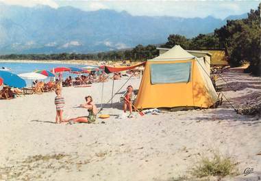 CPSM FRANCE 20 "Corse, Calvi, la plage" / CAMPING