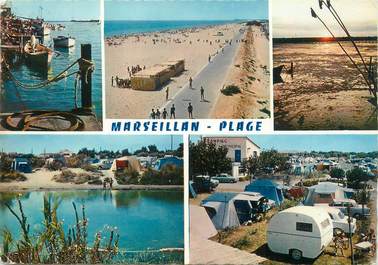 / CPSM FRANCE 34 "Marseillan plage, ensemble de la plage et de la promenade" / CAMPING