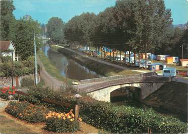 CPSM FRANCE 58 "Clamecy, le terrain de camping et le pont"