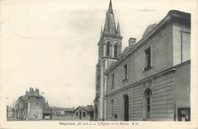 CPA FRANCE 49 "Bagneux, l'église et la mairie"