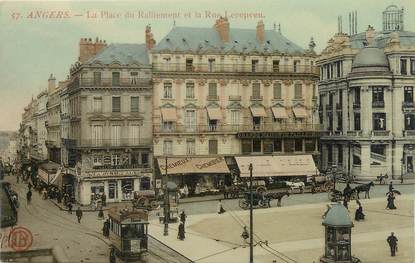 / CPA FRANCE 49 "Angers, la place du ralliement et la rue Lerepveu"