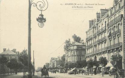 / CPA FRANCE 49 "Angers, boulevard de Saumur, et le marché aux fleurs"