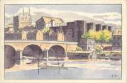 49 Maine Et Loire / CPA FRANCE 49 "Angers, pont de la basse chaîne et château"