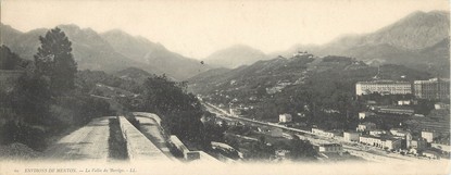 / CPA PANORAMIQUE FRANCE 06 "Environs de Menton, la vallée du Borrigo"