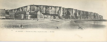 / CPA PANORAMIQUE FRANCE 76 "Le Tréport, panorama de la plage"