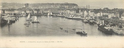 / CPA PANORAMIQUE FRANCE 76 "Dieppe, l'avant port"