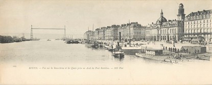 CPA PANORAMIQUE FRANCE 76 "Rouen, vue sur la Basse Seine et les quais"