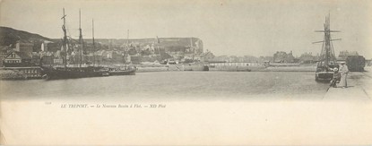 CPA PANORAMIQUE FRANCE 76 "Le Tréport, le nouveau bassin à Flot"