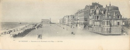 CPA PANORAMIQUE FRANCE 76 "Le Tréport, panorama de la promenade de la plage"