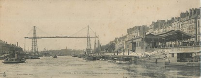 CPA PANORAMIQUE FRANCE 44 "Nantes, le port, la gare de la Bourse et le transbordeur"