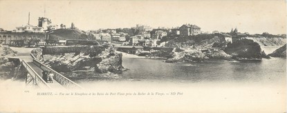 CPA PANORAMIQUE FRANCE 64 "Biarritz, vue sur le sémaphore et les bains du port Vieux "