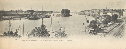 CPA PANORAMIQUE FRANCE 44 "Panorama de Nantes, vue sur Sainte Anne et l'entrée du port"