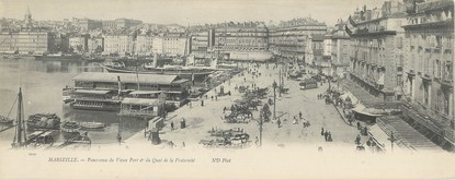 CPA PANORAMIQUE FRANCE 13 "Marseille, panorama du vieux port et quai de la Fraternité"