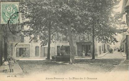 / CPA FRANCE 13  "Aix en Provence, la place des 3 ormeaux"