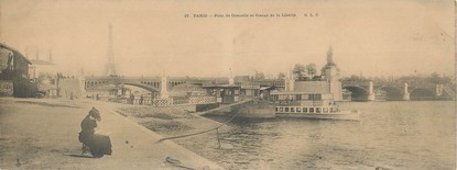 CPA PANORAMIQUE FRANCE 75007 "Paris, pont de Grenelle et statue de la liberté"