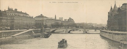CPA PANORAMIQUE FRANCE 75004 "Paris, la Seine, vue prise du Pont neuf"