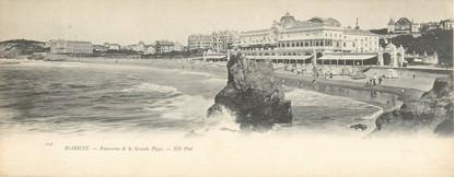 CPA PANORAMIQUE FRANCE 64 "Biarritz, panorama de la grande plage "